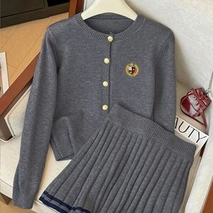 Gray Button-Up Cardigan Sweater